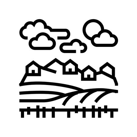 agro landscape line icon vector. agro landscape sign. isolated contour symbol black illustrationのイラスト素材