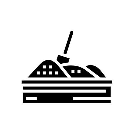 sandbox kindergarten glyph icon vector. sandbox kindergarten sign. isolated contour symbol black illustrationのイラスト素材