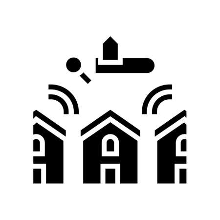 neighborhood in area glyph icon vector. neighborhood in area sign. isolated contour symbol black illustrationのイラスト素材