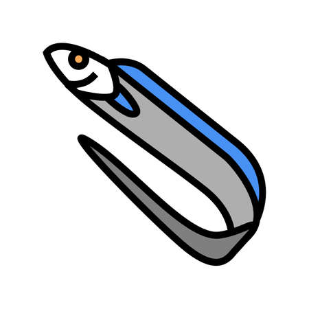 large head hairtail color icon vector. large head hairtail sign. isolated symbol illustrationのイラスト素材