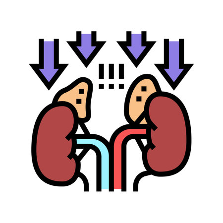 adrenal insufficiency endocrinology color icon vector. adrenal insufficiency endocrinology sign. isolated symbol illustrationのイラスト素材