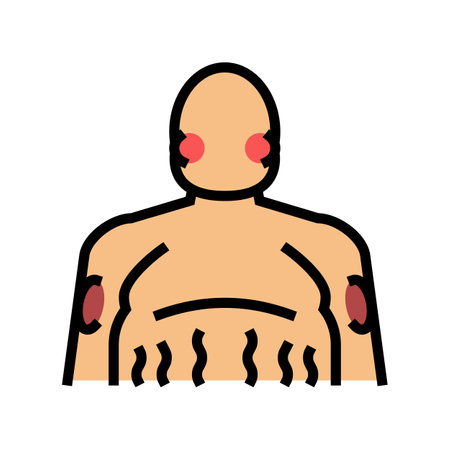 cushing disease endocrinology color icon vector. cushing disease endocrinology sign. isolated symbol illustrationのイラスト素材