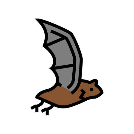 bat halloween color icon vector. bat halloween sign. isolated symbol illustration