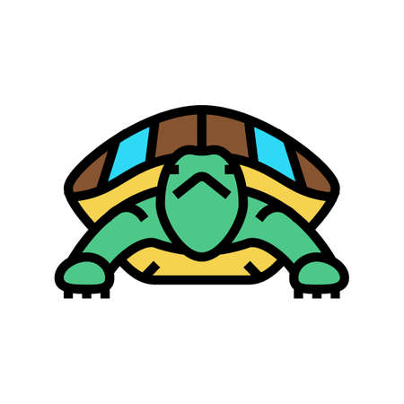 turtle tropical color icon vector. turtle tropical sign. isolated symbol illustrationのイラスト素材