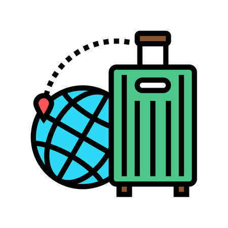 travel to hawaii color icon vector. travel to hawaii sign. isolated symbol illustrationのイラスト素材
