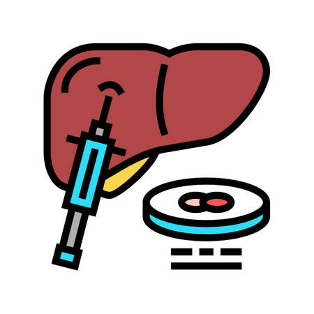 liver biopsy color icon vector. liver biopsy sign. isolated symbol illustrationのイラスト素材