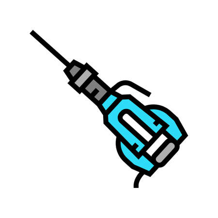 jackhammer tool color icon vector. jackhammer tool sign. isolated symbol illustrationのイラスト素材