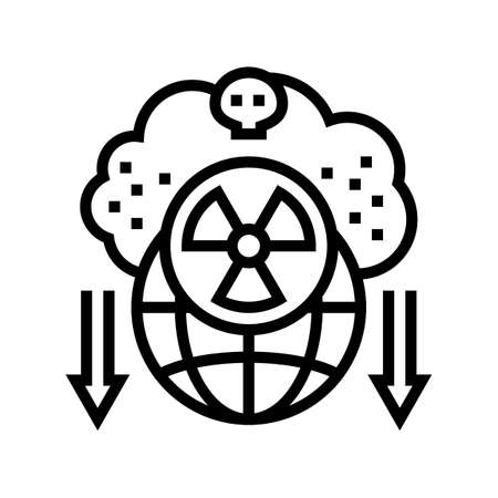 atomic energy social problem line icon vector. atomic energy social problem sign. isolated contour symbol black illustrationのイラスト素材