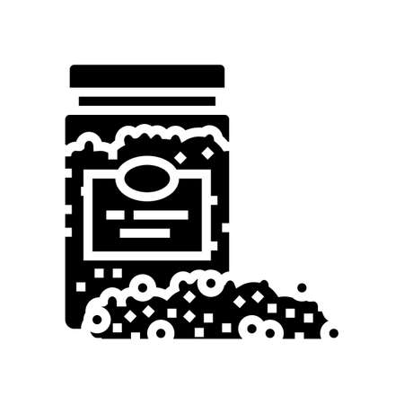 pollen bottle beekeeping glyph icon vector. pollen bottle beekeeping sign. isolated contour symbol black illustrationのイラスト素材
