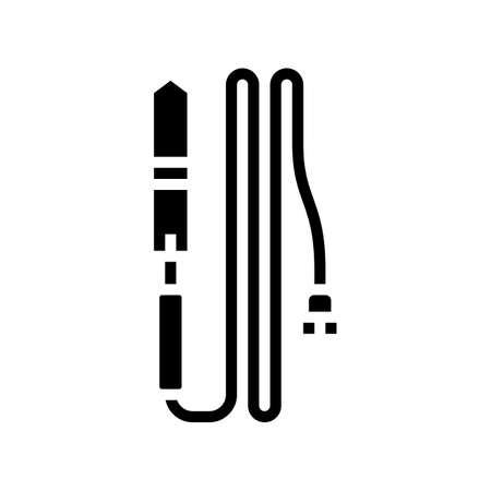electric knife beekeeping glyph icon vector. electric knife beekeeping sign. isolated contour symbol black illustrationのイラスト素材