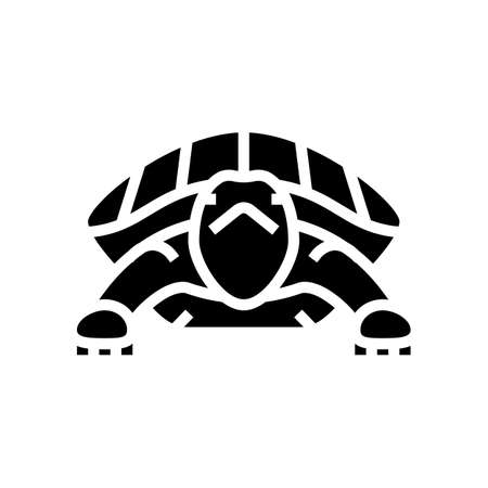 turtle tropical glyph icon vector. turtle tropical sign. isolated contour symbol black illustrationのイラスト素材