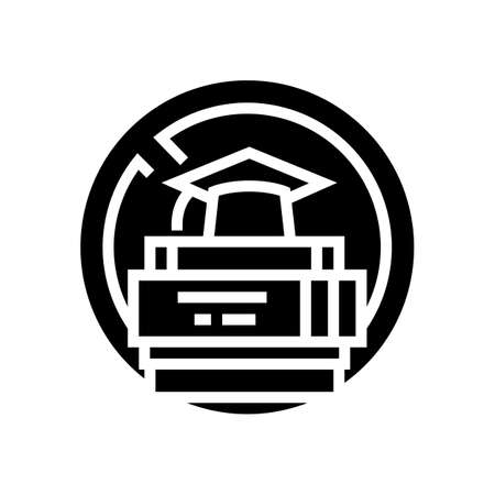 lack of education social problem glyph icon vector. lack of education social problem sign. isolated contour symbol black illustrationのイラスト素材