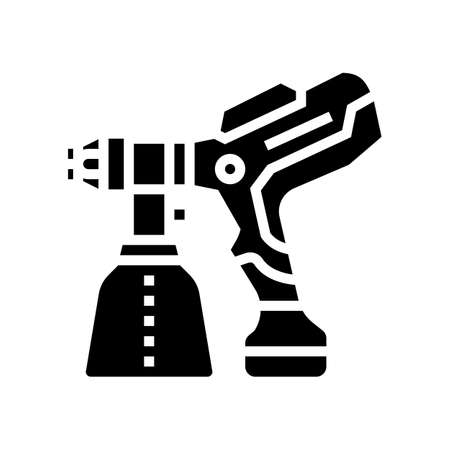 spray gun tool glyph icon vector. spray gun tool sign. isolated contour symbol black illustrationのイラスト素材