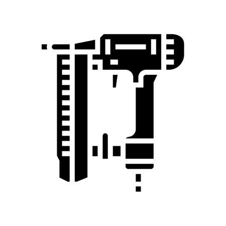 nailer tool glyph icon vector. nailer tool sign. isolated contour symbol black illustrationのイラスト素材