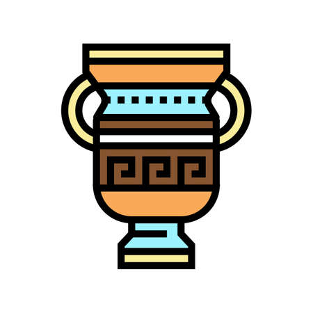 amphora ancient greece color icon vector. amphora ancient greece sign. isolated symbol illustrationのイラスト素材