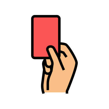 red card from arbitrator color icon vector. red card from arbitrator sign. isolated symbol illustrationのイラスト素材