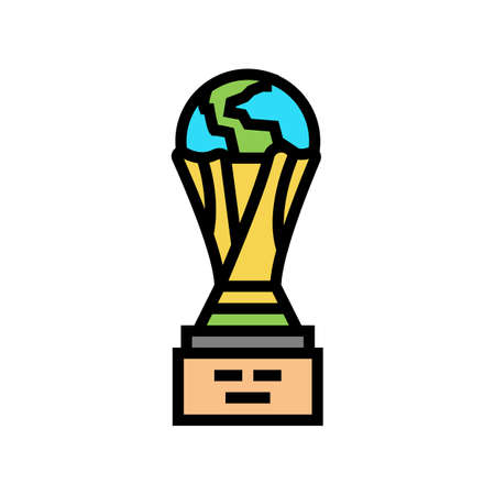 cup award soccer championship color icon vector. cup award soccer championship sign. isolated symbol illustrationのイラスト素材