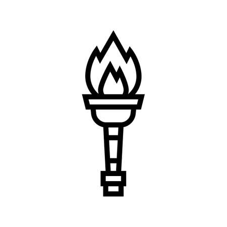torch ancient greece line icon vector. torch ancient greece sign. isolated contour symbol black illustrationのイラスト素材