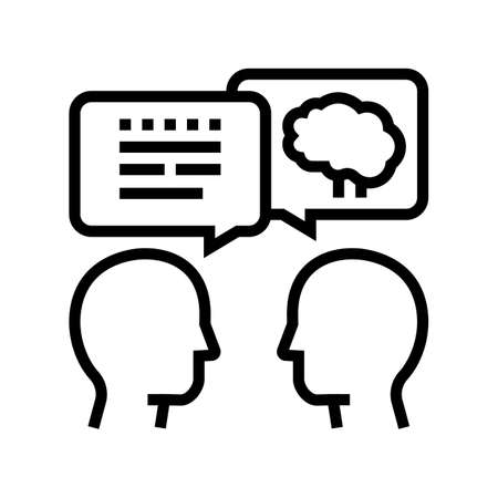 intelligent talking line icon vector. intelligent talking sign. isolated contour symbol black illustrationのイラスト素材