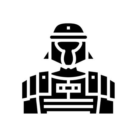 legionary ancient rome warrior glyph icon vector. legionary ancient rome warrior sign. isolated contour symbol black illustrationのイラスト素材
