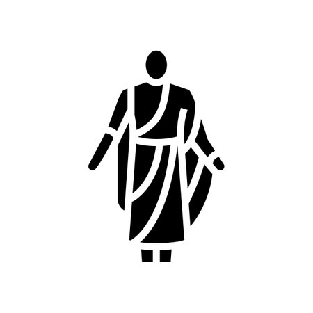 toga ancient rome glyph icon vector. toga ancient rome sign. isolated contour symbol black illustrationのイラスト素材