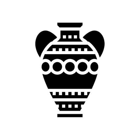 amphora ancient rome glyph icon vector. amphora ancient rome sign. isolated contour symbol black illustrationのイラスト素材