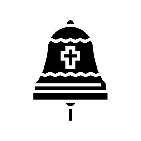 bell christianity glyph icon vector. bell christianity sign. isolated contour symbol black illustrationのイラスト素材