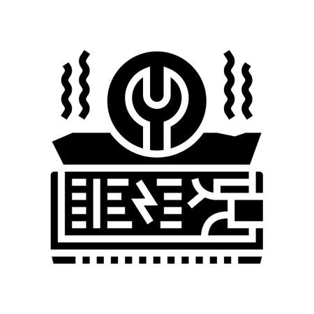 air conditioning repair glyph icon vector. air conditioning repair sign. isolated contour symbol black illustrationのイラスト素材