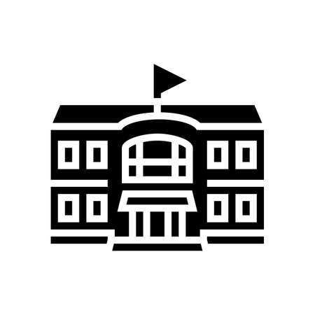 club building golf glyph icon vector. club building golf sign. isolated contour symbol black illustrationのイラスト素材