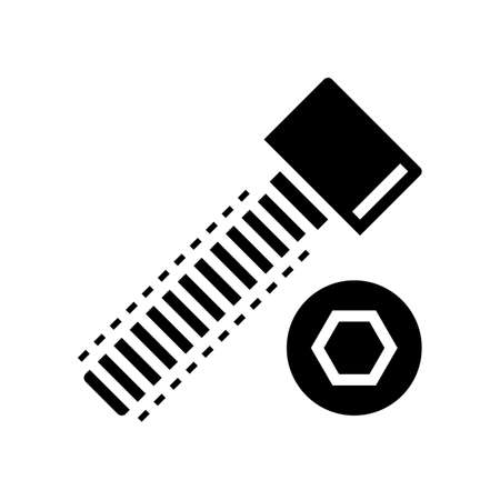 socket head screw glyph icon vector. socket head screw sign. isolated contour symbol black illustrationのイラスト素材