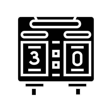 scoreboard soccer glyph icon vector. scoreboard soccer sign. isolated contour symbol black illustrationのイラスト素材