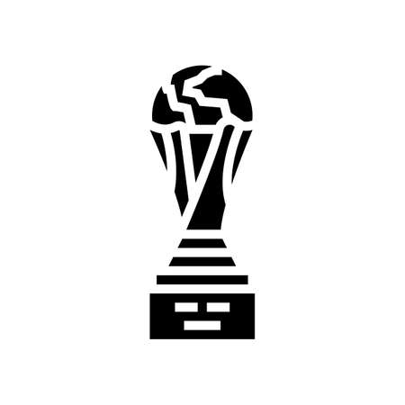 cup award soccer championship glyph icon vector. cup award soccer championship sign. isolated contour symbol black illustrationのイラスト素材