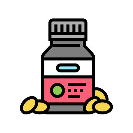 vitamins for sportsman color icon vector. vitamins for sportsman sign. isolated symbol illustrationのイラスト素材