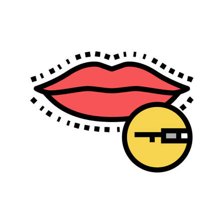 lips surgery color icon vector. lips surgery sign. isolated symbol illustrationのイラスト素材