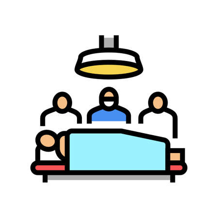 surgery doctor and assistant team color icon vector. surgery doctor and assistant team sign. isolated symbol illustrationのイラスト素材