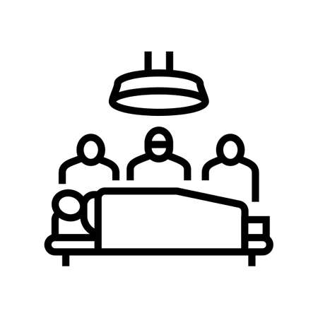 surgery doctor and assistant team line icon vector. surgery doctor and assistant team sign. isolated contour symbol black illustrationのイラスト素材