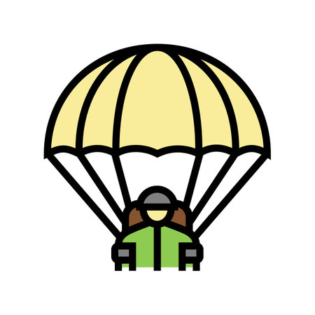 parachute soldier color icon vector. parachute soldier sign. isolated symbol illustrationのイラスト素材