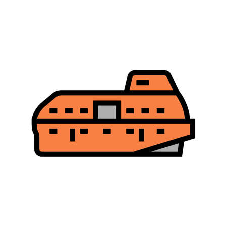 lifeboat boat color icon vector. lifeboat boat sign. isolated symbol illustrationのイラスト素材
