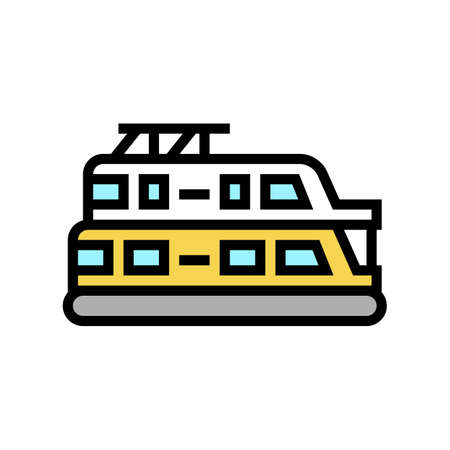 houseboat boat color icon vector. houseboat boat sign. isolated symbol illustrationのイラスト素材