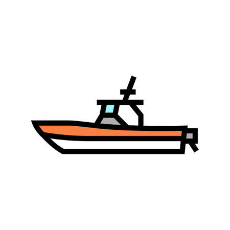 center console boat color icon vector. center console boat sign. isolated symbol illustrationのイラスト素材