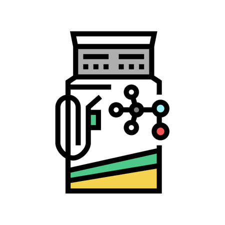 methanol gas station color icon vector. methanol gas station sign. isolated symbol illustrationのイラスト素材
