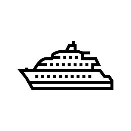 motor yacht boat line icon vector. motor yacht boat sign. isolated contour symbol black illustrationのイラスト素材