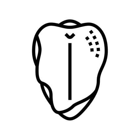 breast with ribs line icon vector. breast with ribs sign. isolated contour symbol black illustrationのイラスト素材
