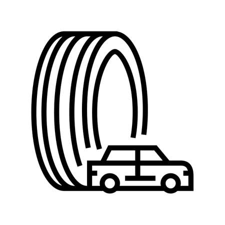 passenger tires line icon vector. passenger tires sign. isolated contour symbol black illustrationのイラスト素材