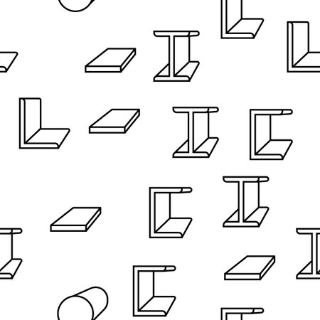 Metal Material Construction Beam Vector Seamless Pattern Thin Line Illustrationのイラスト素材