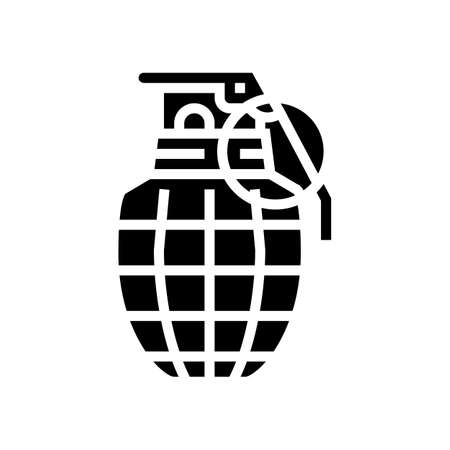 grenade war weapon glyph icon vector. grenade war weapon sign. isolated contour symbol black illustrationのイラスト素材