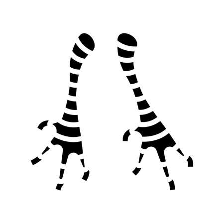 feet chicken glyph icon vector. feet chicken sign. isolated contour symbol black illustrationのイラスト素材