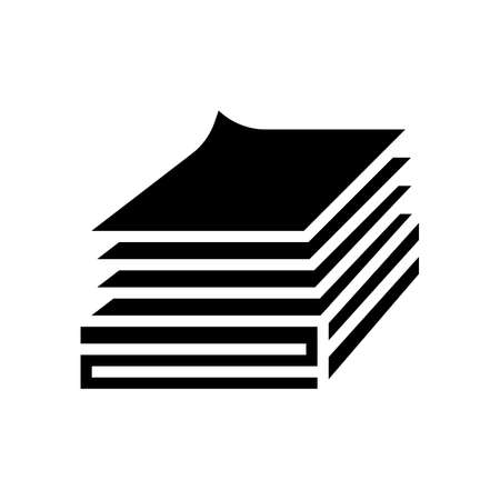 paper list wood production glyph icon vector. paper list wood production sign. isolated contour symbol black illustrationのイラスト素材