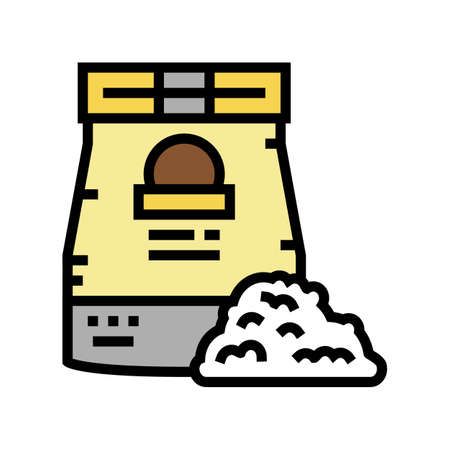 durum flour bag color icon vector. durum flour bag sign. isolated symbol illustrationのイラスト素材