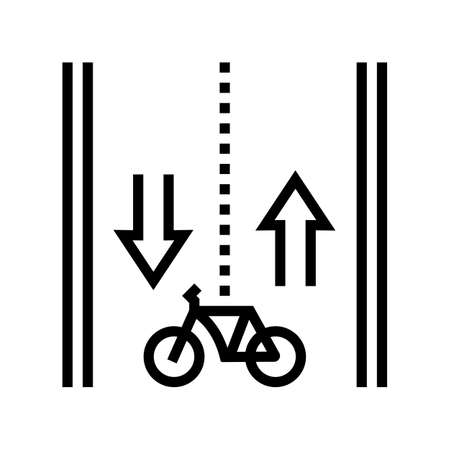 route for riding bicycle line icon vector. route for riding bicycle sign. isolated contour symbol black illustrationのイラスト素材